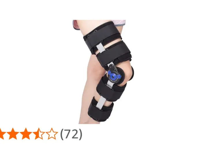 Verstellbare Orthese am Knie mit Winkelanzeige für 30/60/90 Grad.